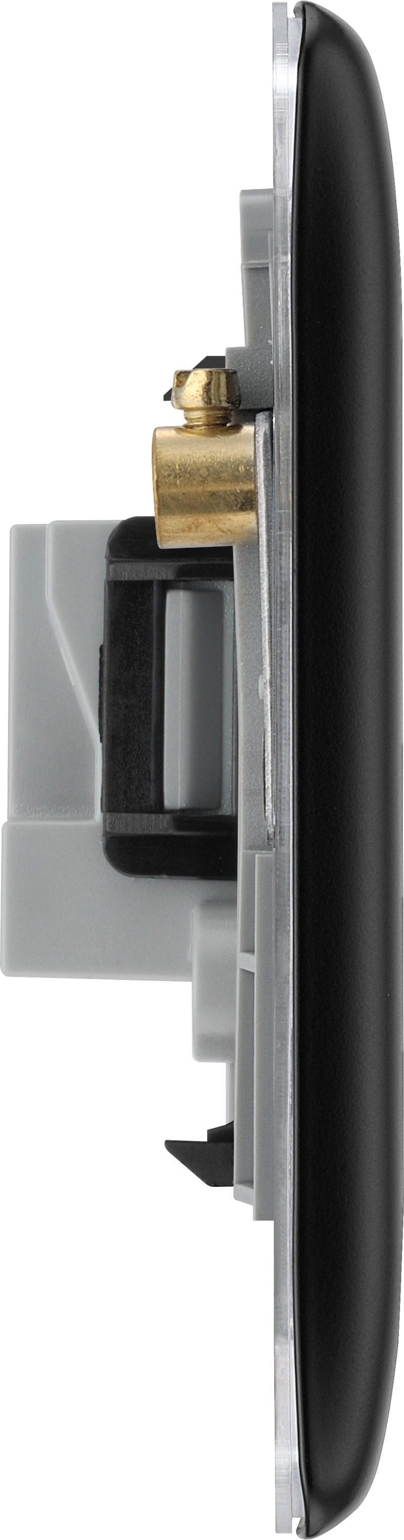 BG Electrical Nexus Metal Matt Black - 2A, Single, unswitched, round pin