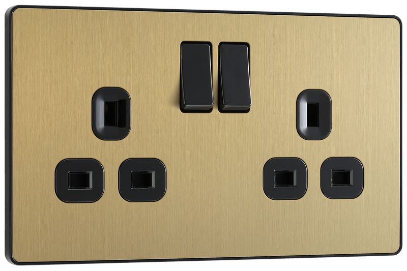 BG Electrical Evolve Satin Brass - Double, switched, single pole