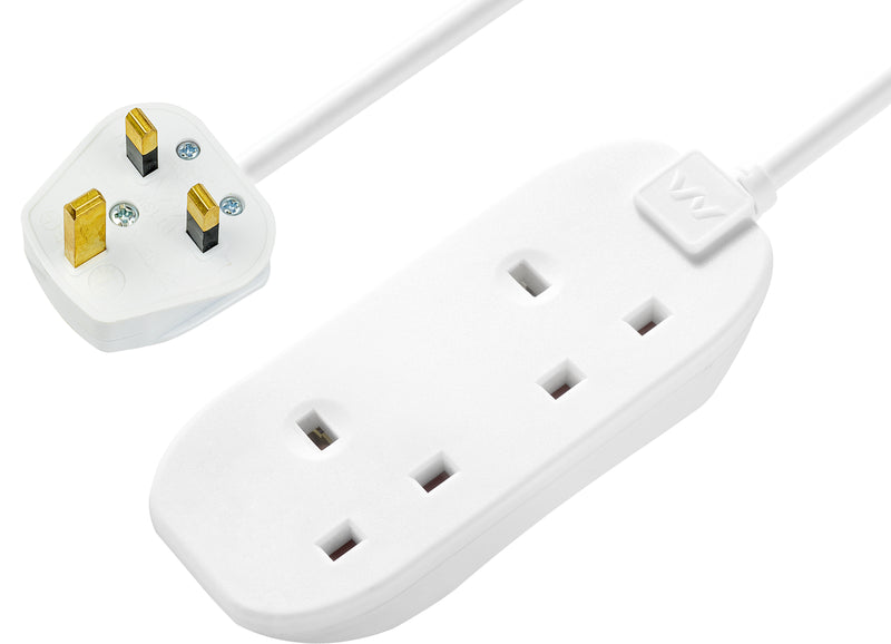 Masterplug Basic - 2 Sockets, 5m, 13A, White