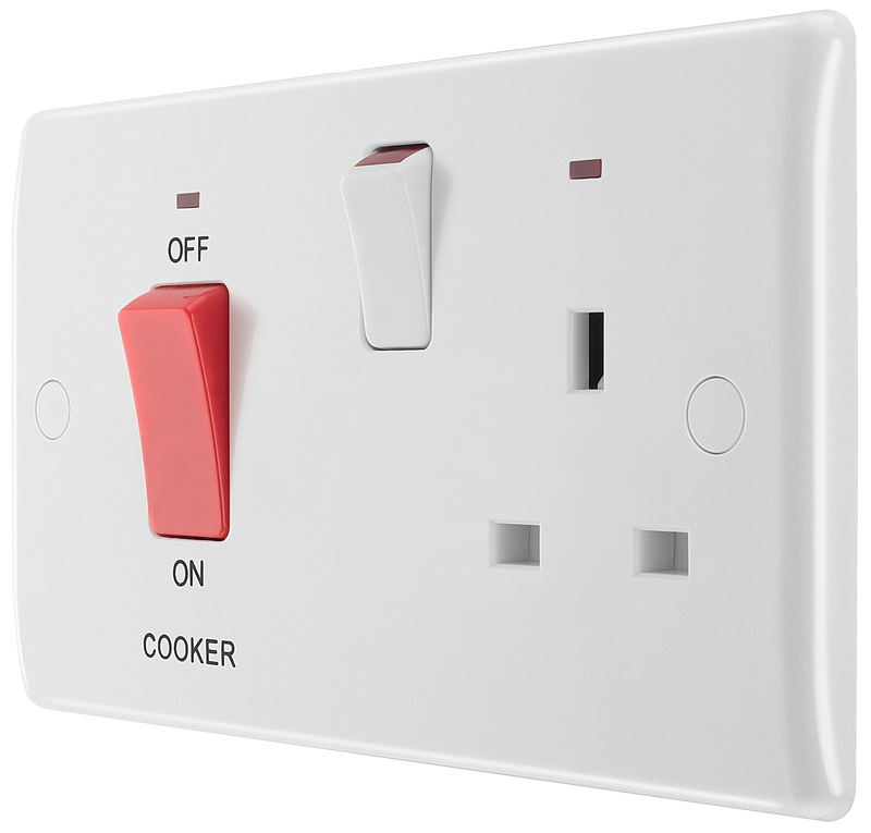 BG Electrical 800 Series - 45A double pole, with switched socket and indicators
