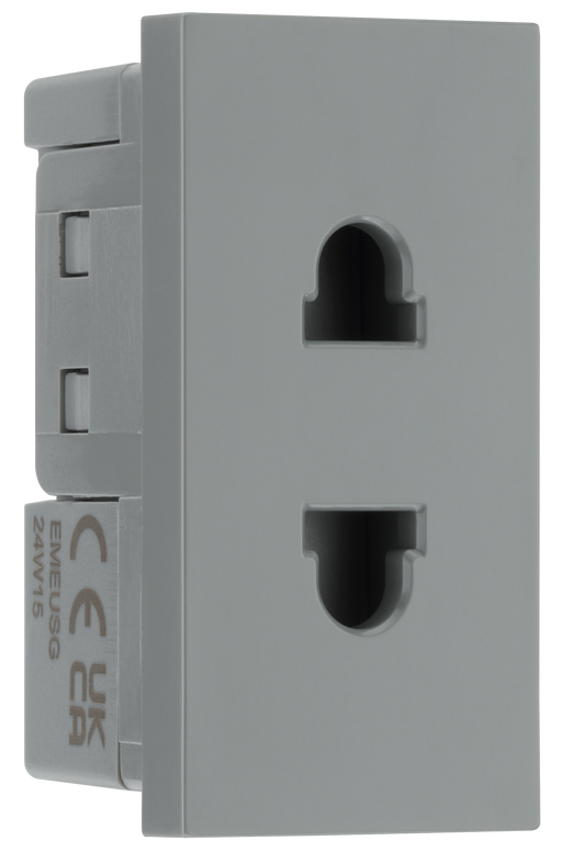 BG Electrical Euro Module - 16A 2 pin, unswitched socket