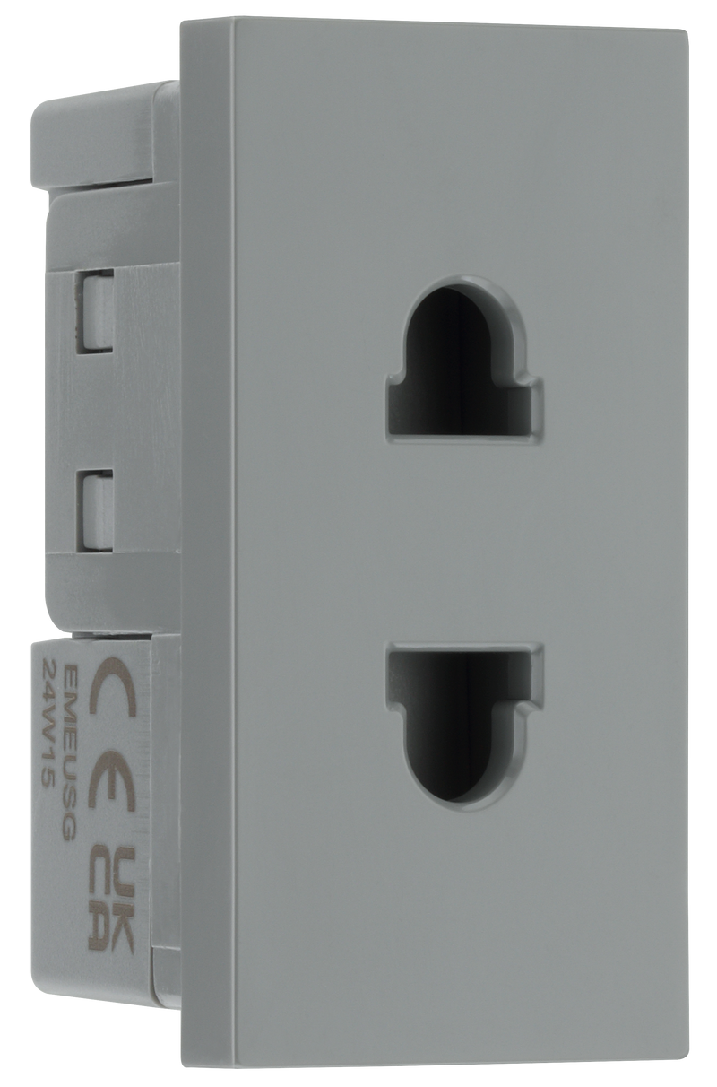 BG Electrical Euro Module - 16A 2 pin, unswitched socket