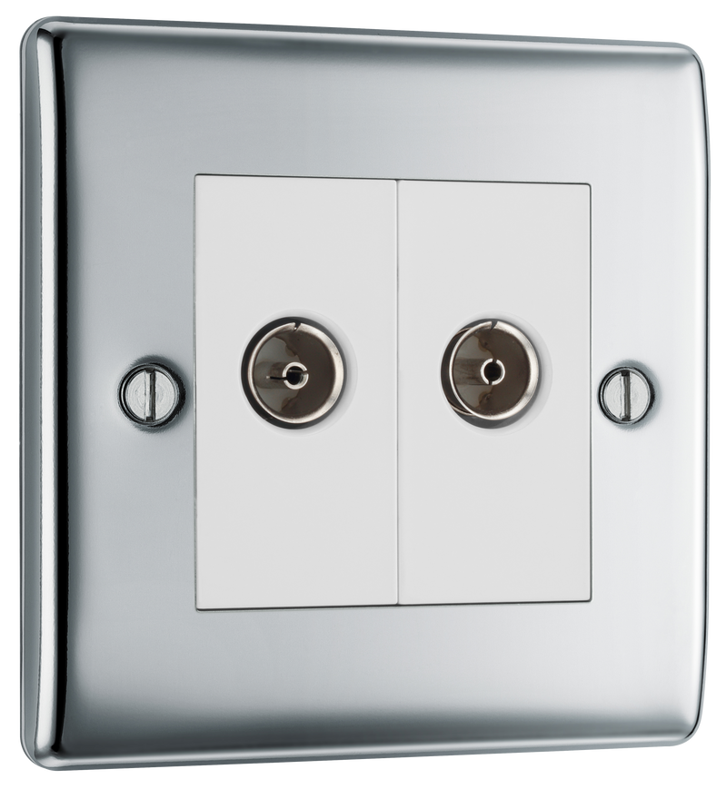 BG Electrical Nexus Metal Polished Chrome - Double, co-axial