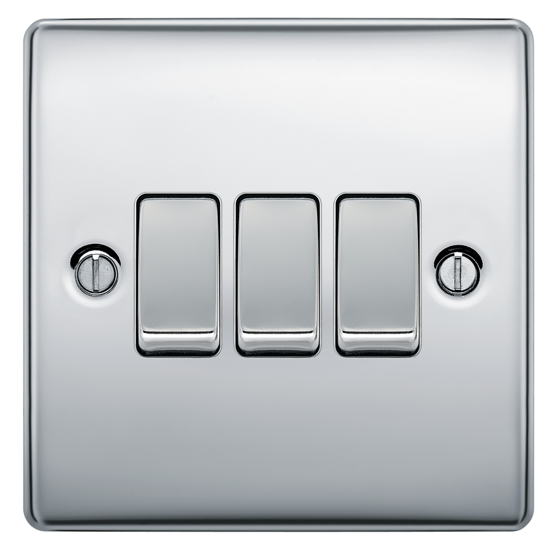 BG Electrical Nexus Metal Polished Chrome - Triple, 2 way switch
