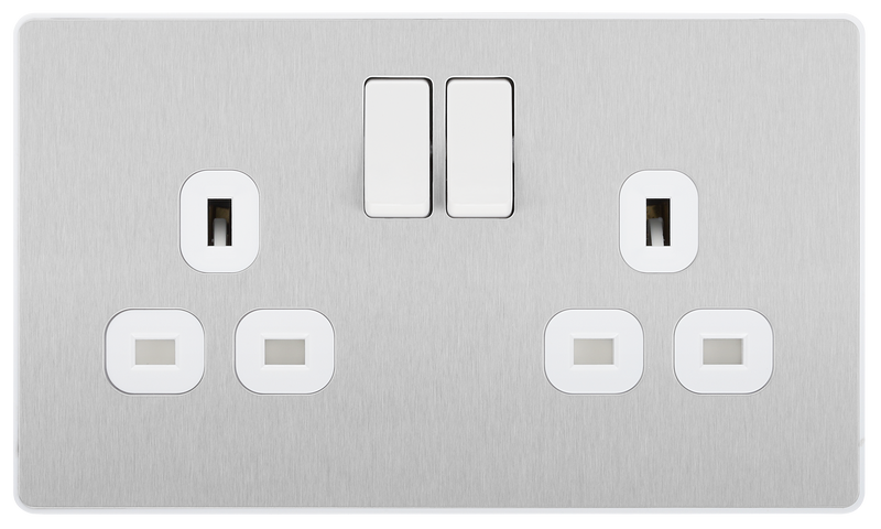 BG Electrical Evolve Brushed Steel - Double, switched, single pole