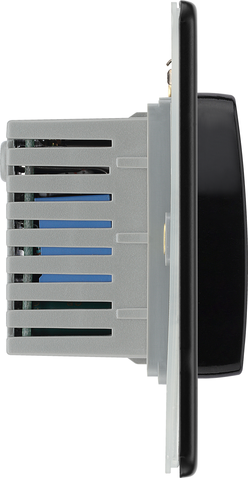 BG Electrical Flatplate Screwless Matt Black - Hotel key card switch