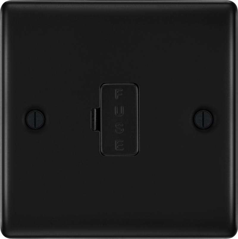 BG Electrical Nexus Metal Matt Black - Unswitched and fused