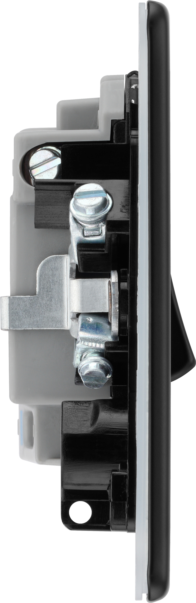 BG Electrical Flatplate Screwless Matt Black - Switched and fused with indicator