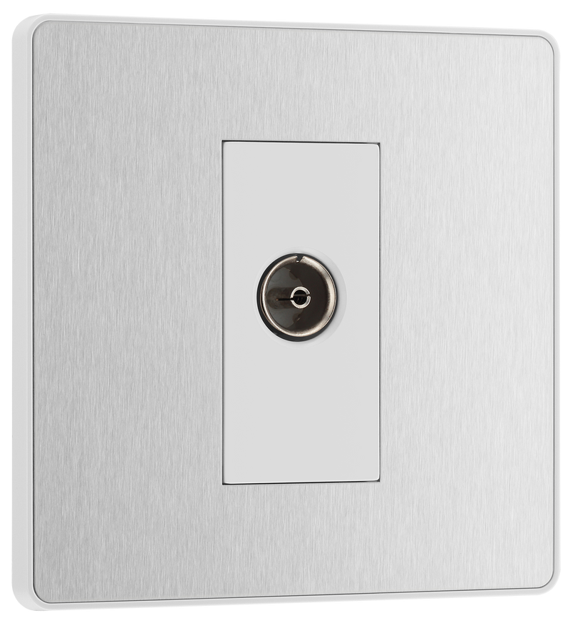 BG Electrical Evolve Brushed Steel - Single, co-axial