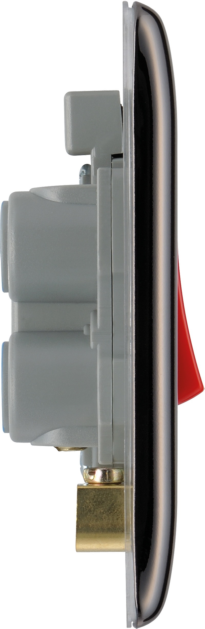 BG Electrical Nexus Metal Black Nickel - 45A, double pole, single plate, with indicator