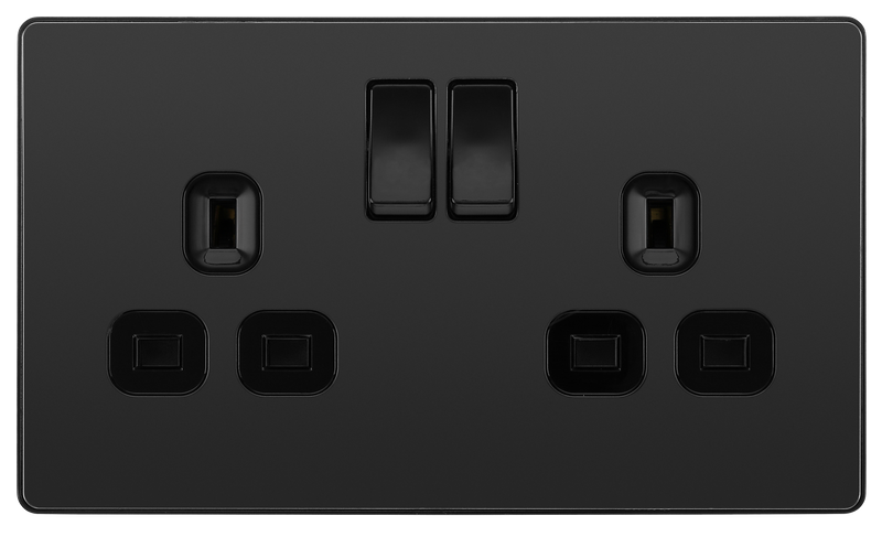 BG Electrical Evolve Black Chrome - Double, switched, single pole