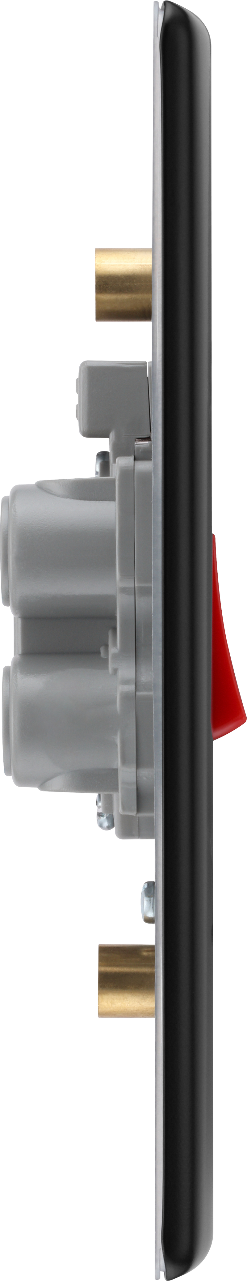 BG Electrical Nexus Metal Matt Black - 45A, double pole, large plate, with indicator