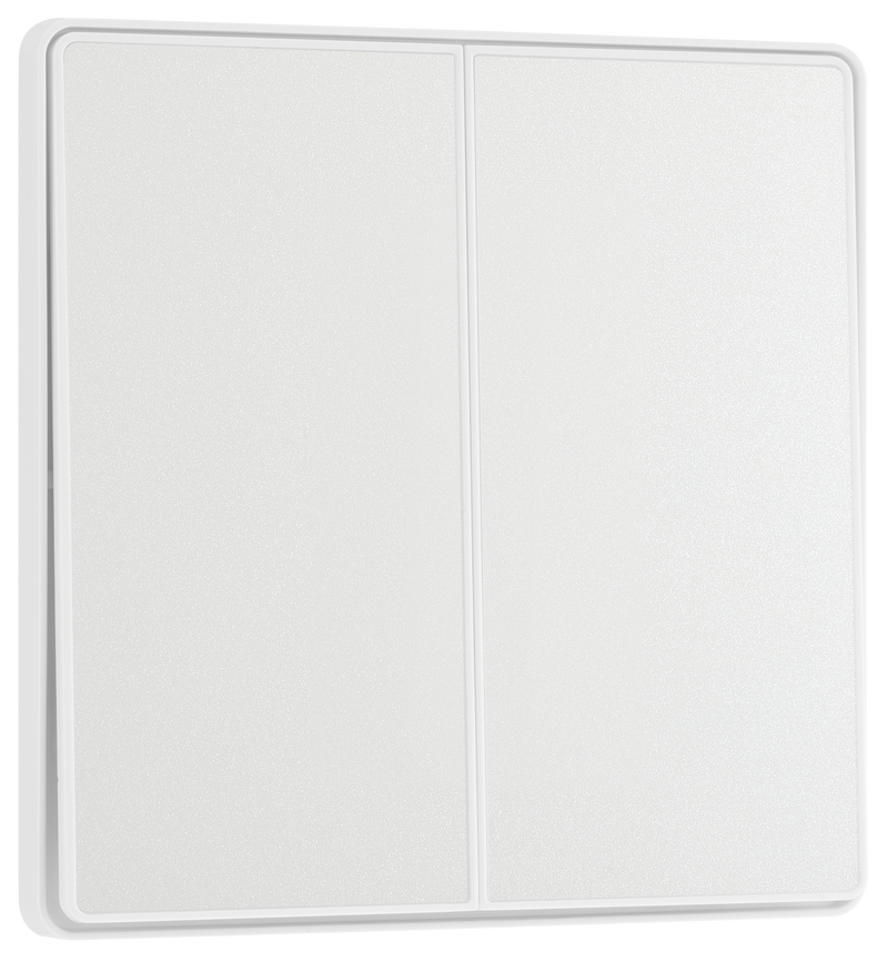 BG Electrical Evolve Pearlescent White - Double, 2 way switch, edge rocker