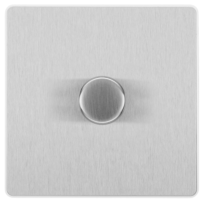 BG Electrical Evolve Brushed Steel - Single, 2 way push 200W