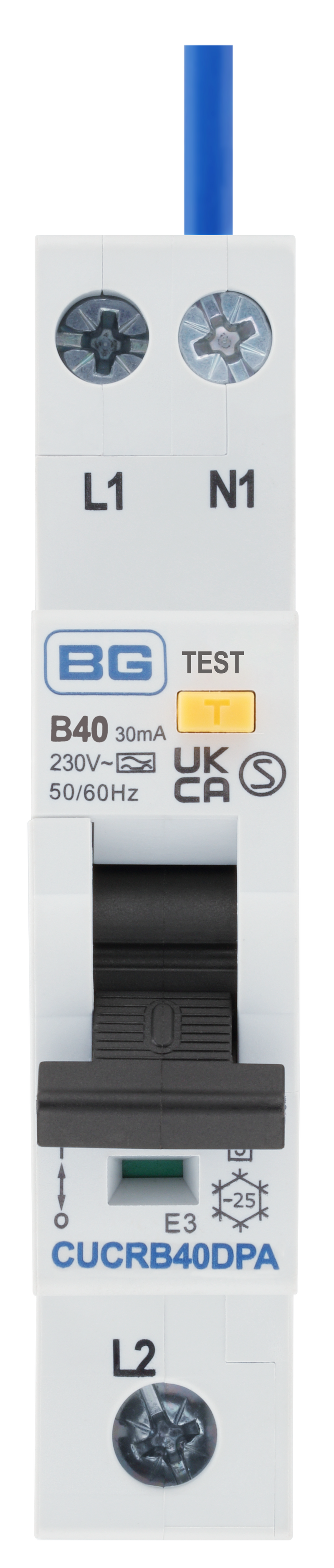 BG Circuit Protection RCBO - Bidirectional 40A B Curve RCBO Type A 2P 1 Module