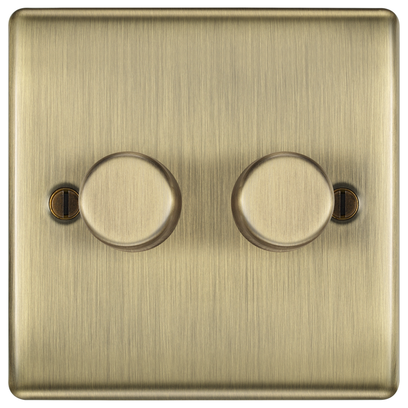 BG Electrical Nexus Metal Antique Brass - Double, 2 way push 200W