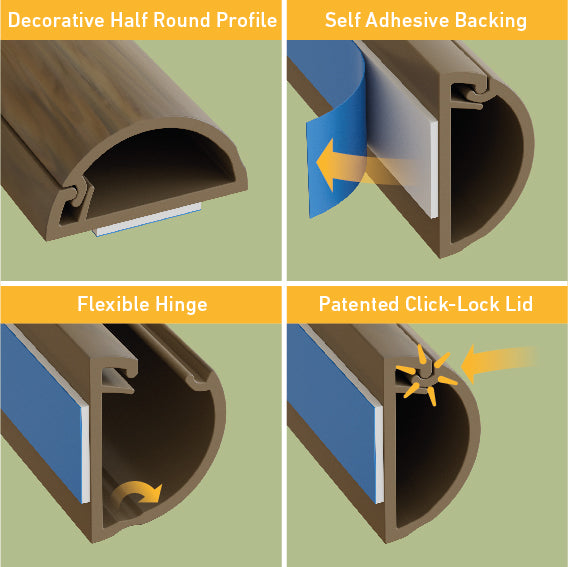 D-Line Trunking - 16x8mm Oak-Effect 3m Self Adhesive Length