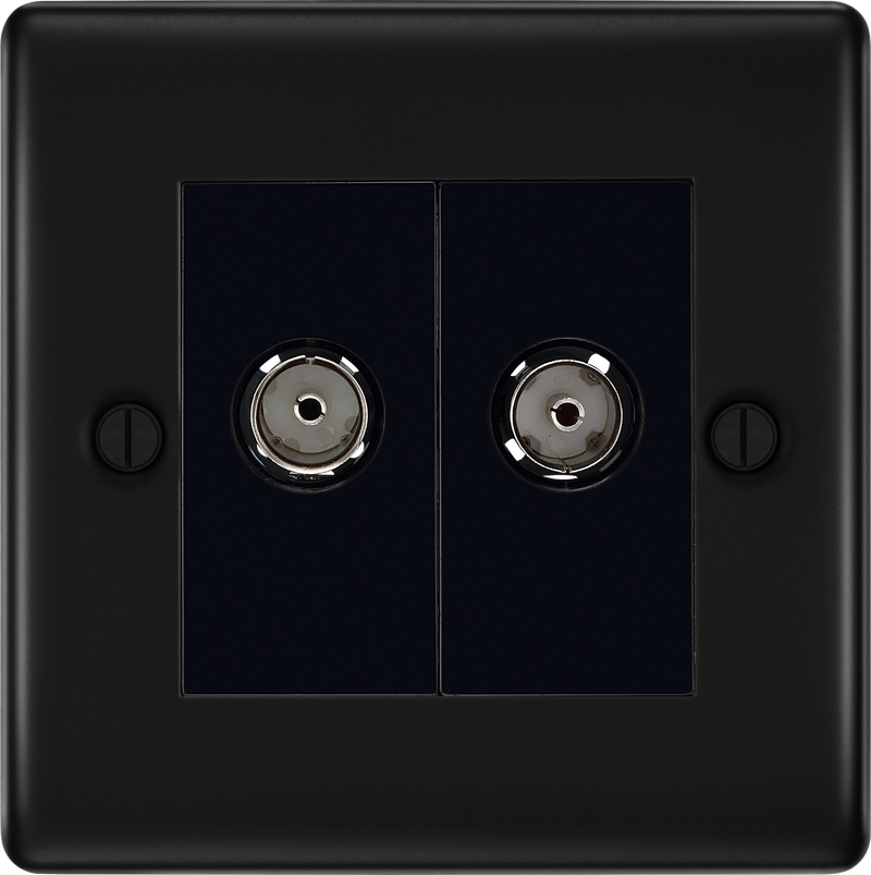 BG Electrical Nexus Metal Matt Black - Double, TV/FM