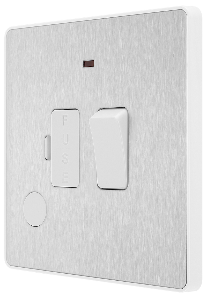 BG Electrical Evolve Brushed Steel - Switched and fused with indicator