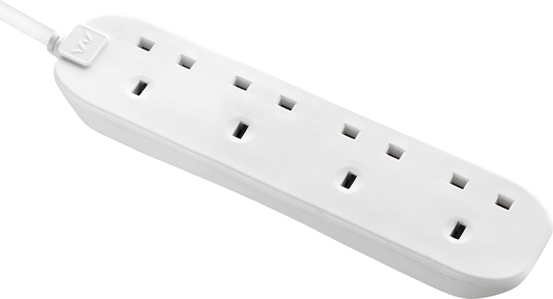 Masterplug Basic - 4 Sockets, 3m, 13A, White