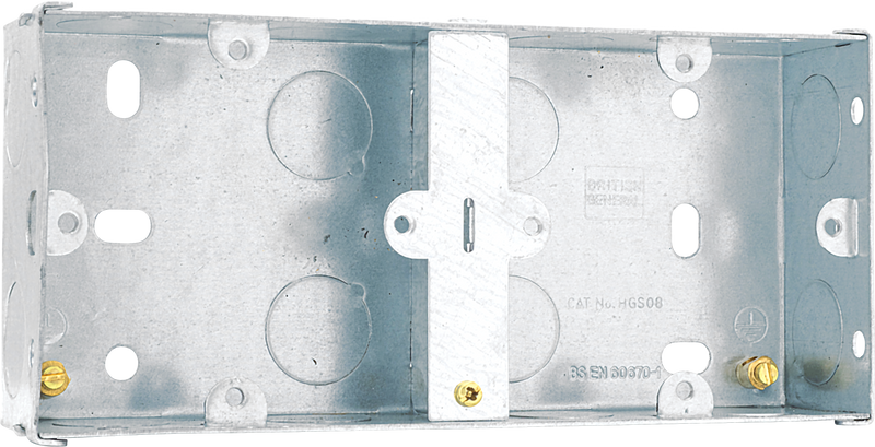 BG Electrical Contractor - Steel Knockout Box, Dual, 35mm