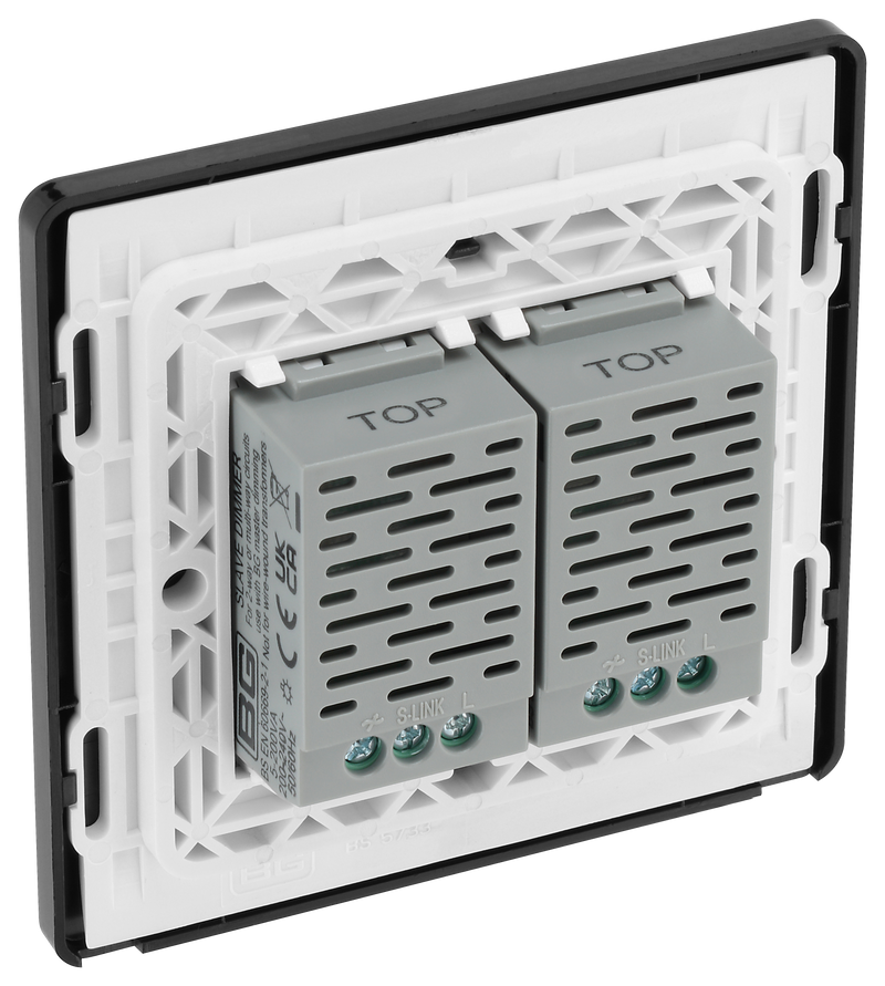BG Electrical Evolve Satin Brass - Double, 2 way touch, 200W, secondary