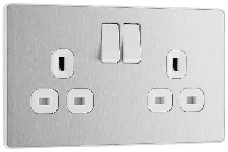 BG Electrical Evolve Brushed Steel - Double, switched, single pole