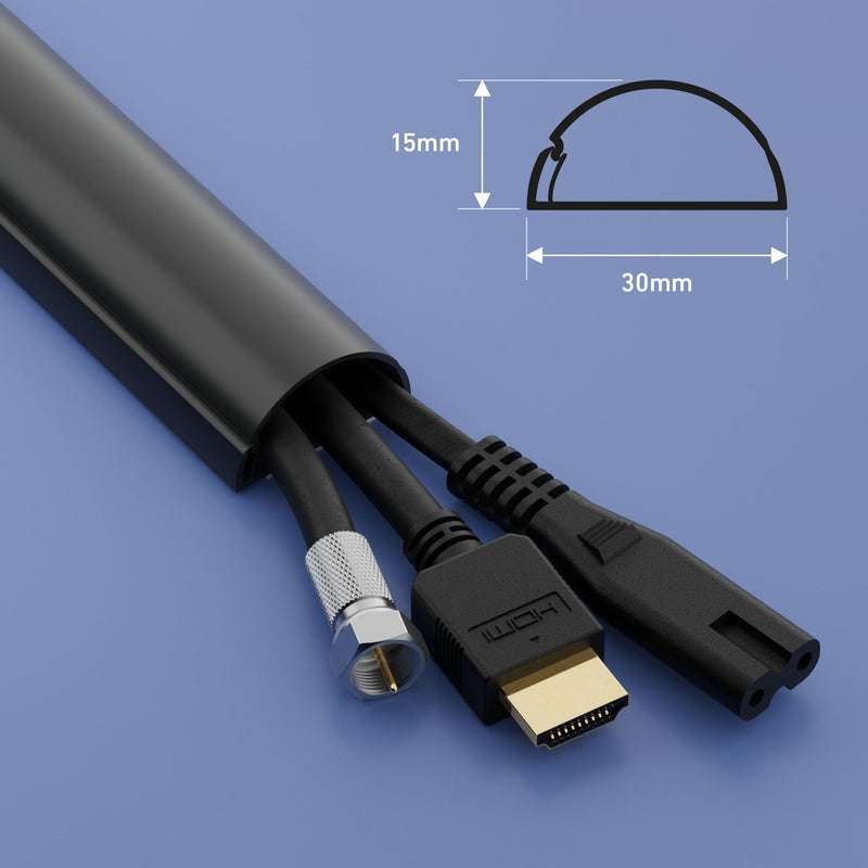 D-Line Trunking - 30x15mm Black 3m Self Adhesive Length