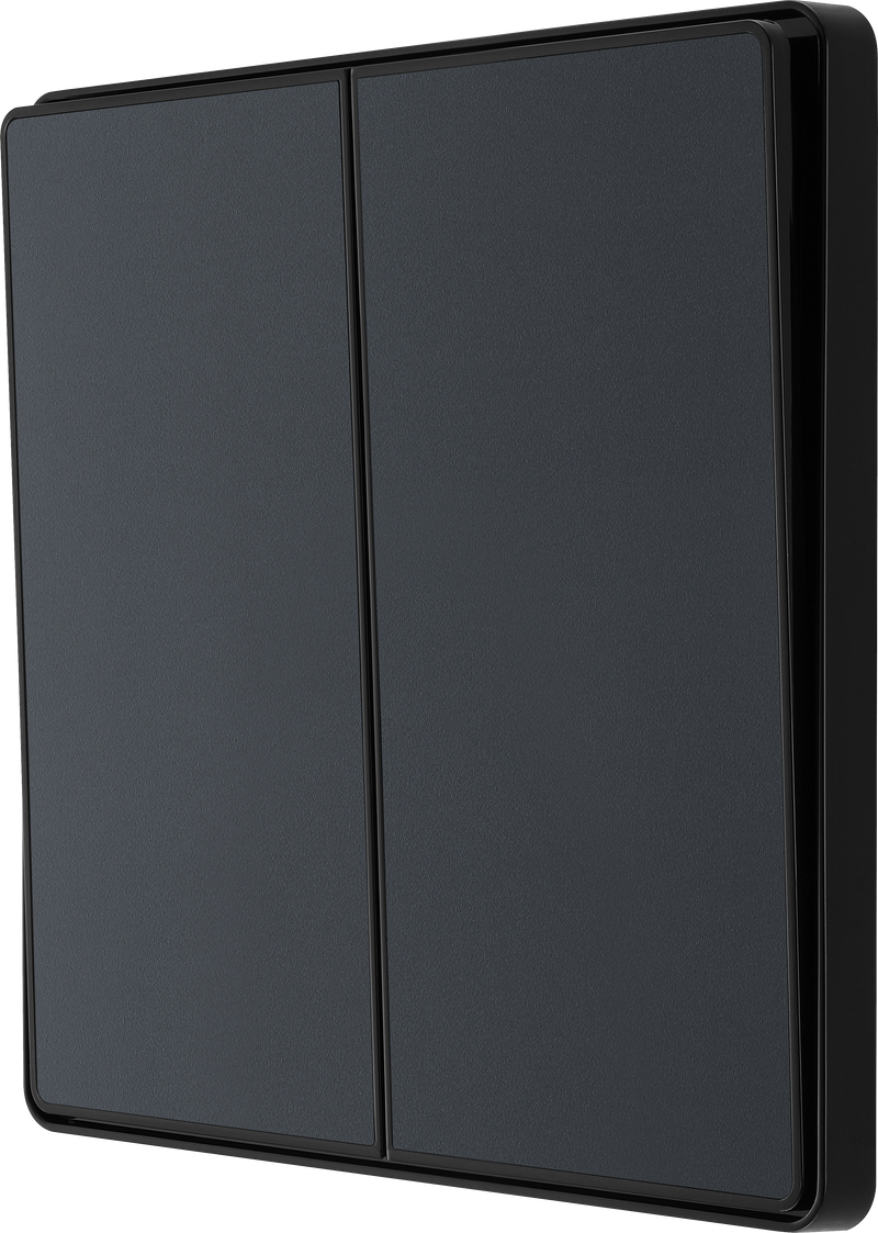 BG Electrical Evolve Matt Grey - Double, 2 way switch, edge rocker