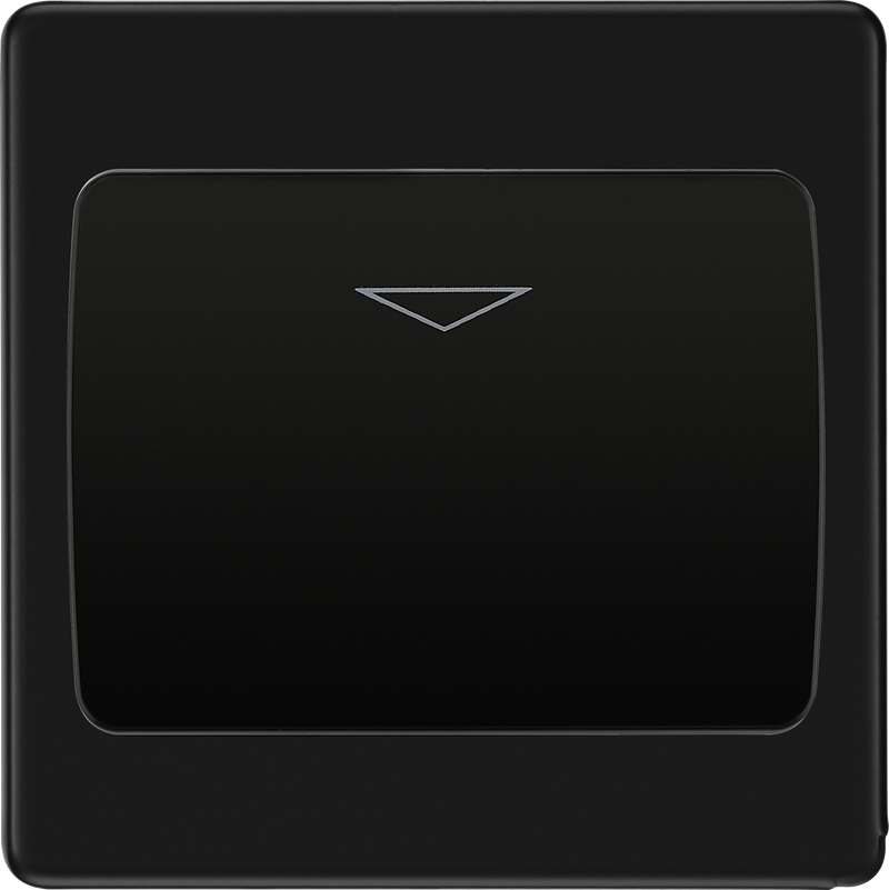 BG Electrical Flatplate Screwless Matt Black - Hotel key card switch