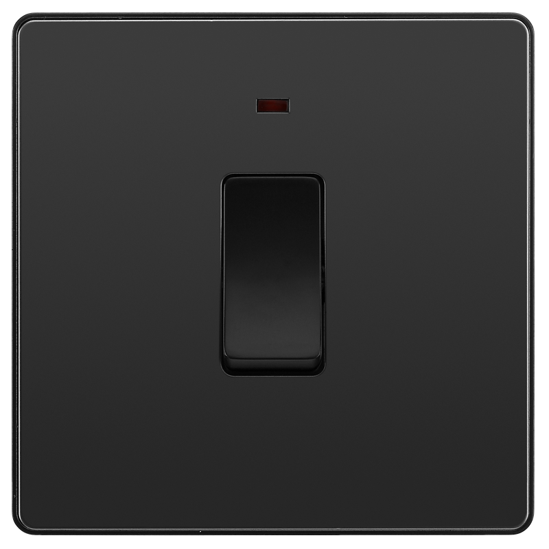 BG Electrical Evolve Black Chrome - 20A, double pole, with indicator