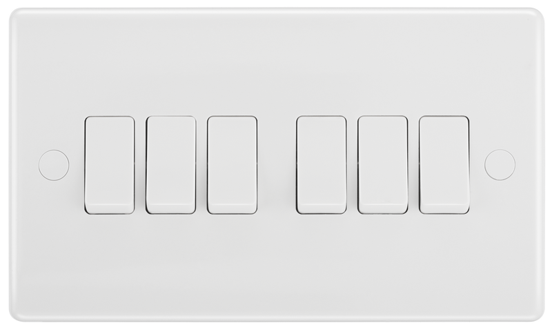 BG Electrical 800 Series - 6 gang, 2 way switch