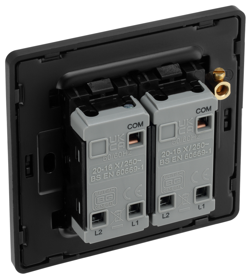 BG Electrical Evolve Polished Copper - Double, 2 way switch, edge rocker