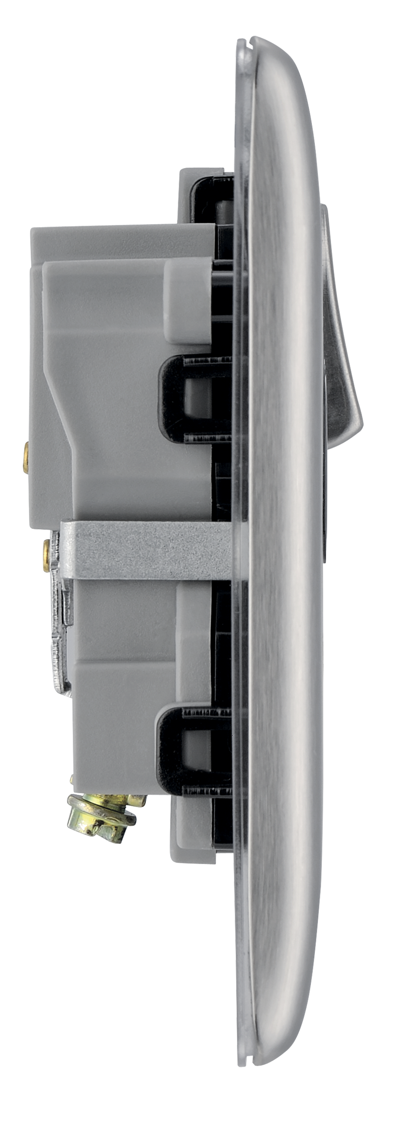 BG Electrical Nexus Metal Brushed Steel - Single switched, double pole
