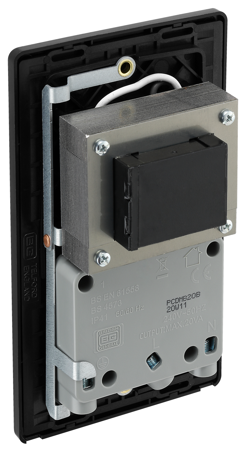 BG Electrical Evolve Matt Black - Double switched, double pole