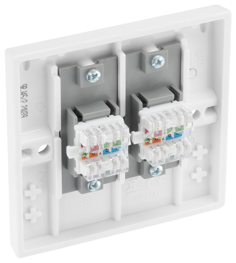 BG Electrical 900 Series - Double, RJ45 data socket (screw)