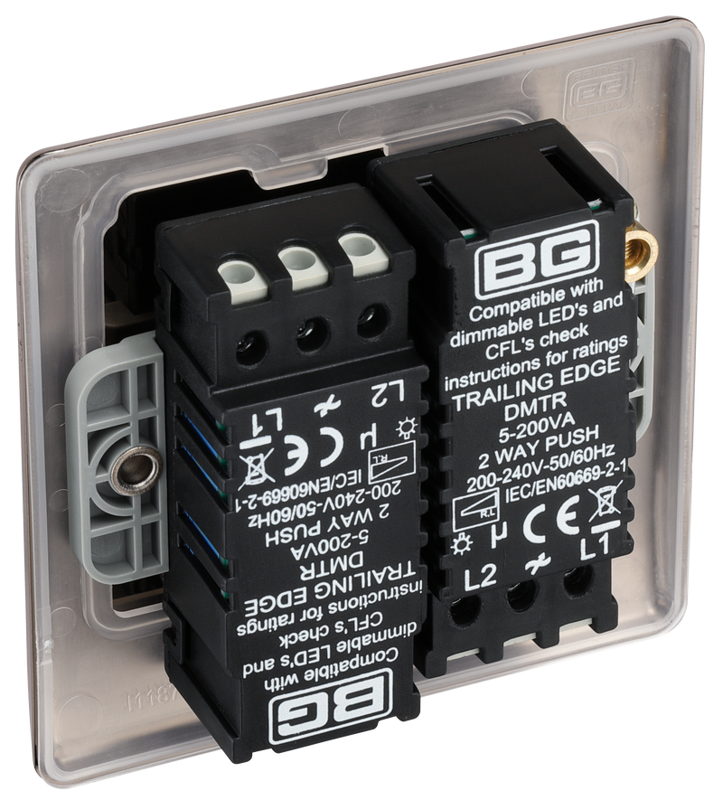 BG Electrical Nexus Metal Black Nickel - Double, 2 way push 200W