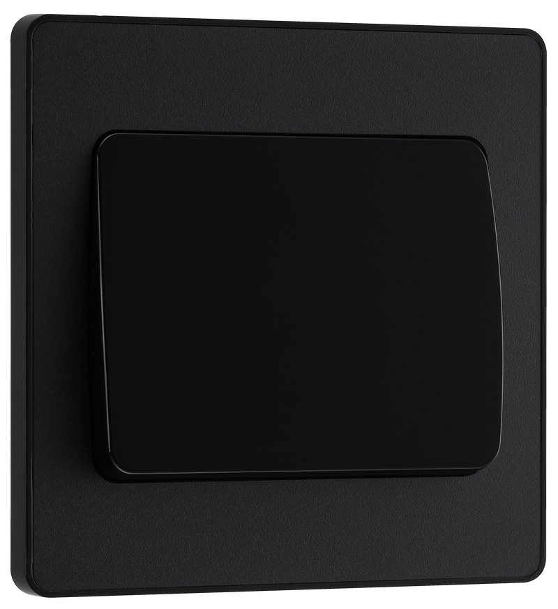 BG Electrical Evolve Matt Black - Single, 2 way switch, wide rocker