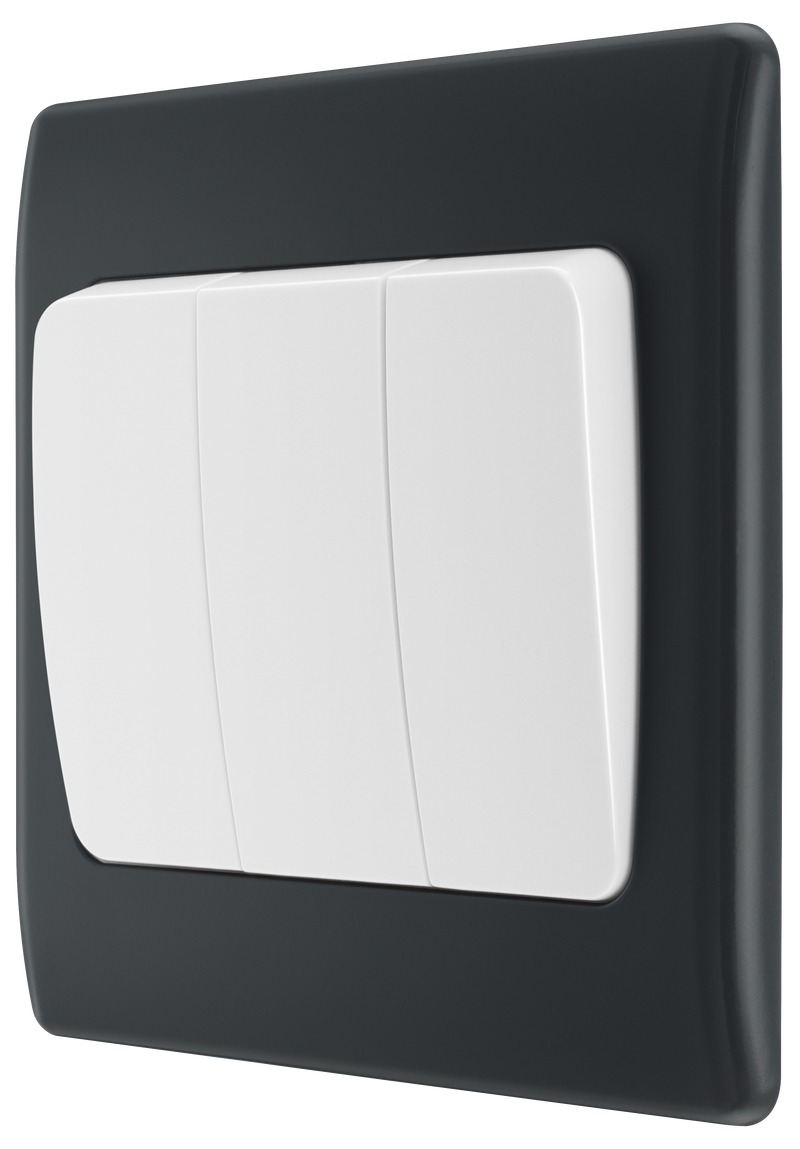 BG Electrical Part M - Triple, 2 way switch, wide rocker