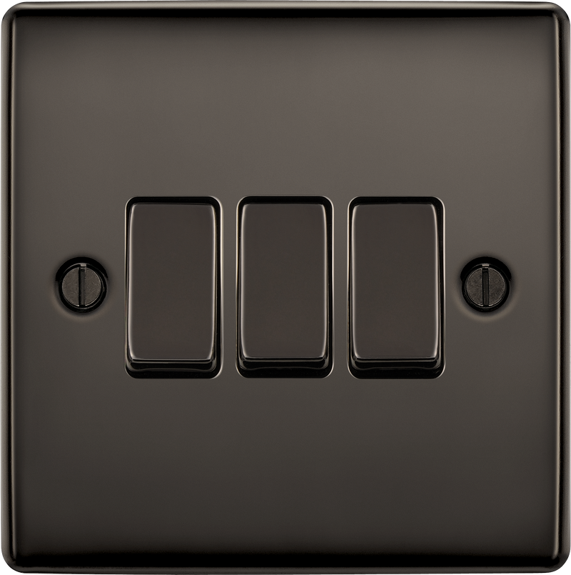 BG Electrical Nexus Metal Black Nickel - Triple, 2 way switch