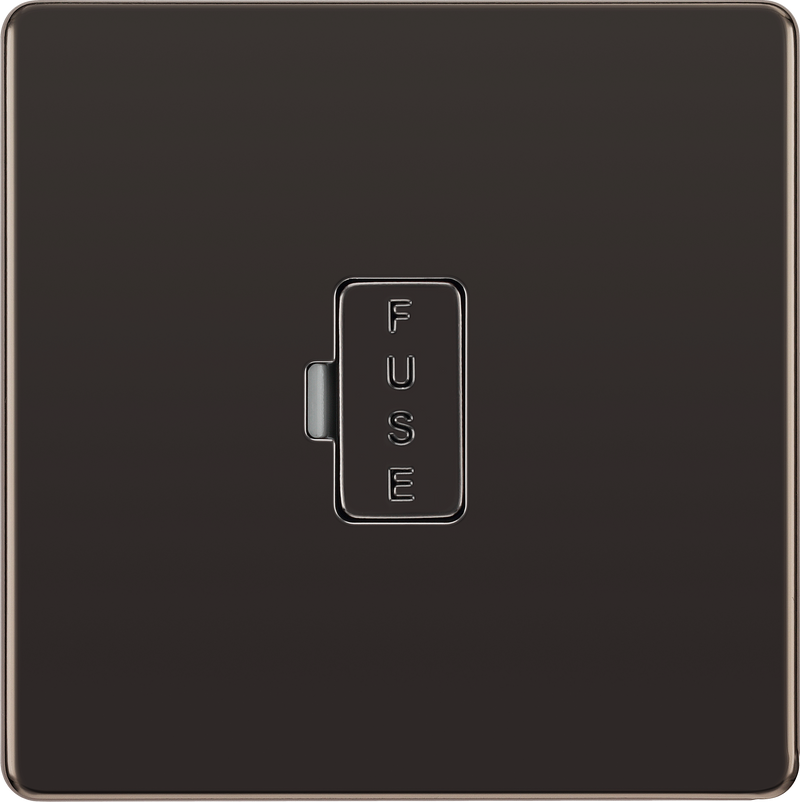 BG Electrical Flatplate Screwless Black Nickel - Unswitched and fused
