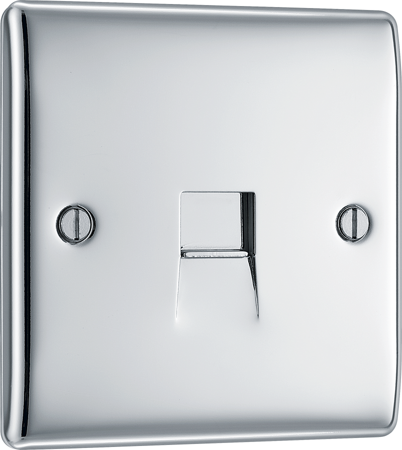 BG Electrical Nexus Metal Polished Chrome - Single, telephone socket, master