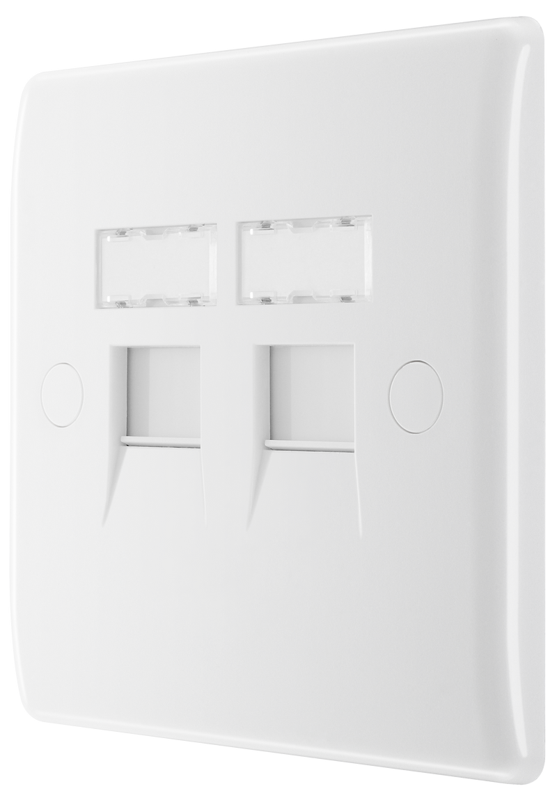 BG Electrical 800 Series - Double, RJ45 data socket (screw)