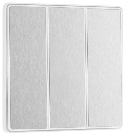 BG Electrical Evolve Brushed Steel - Triple, 2 way switch, edge rocker