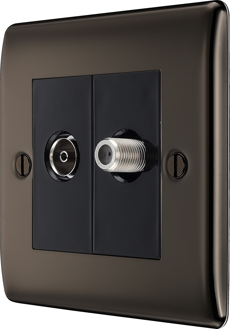 BG Electrical Nexus Metal Black Nickel - Double, satellite and co-axial