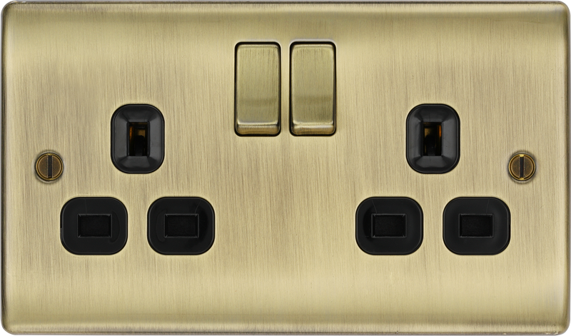 BG Electrical Nexus Metal Antique Brass - Double, switched, single pole