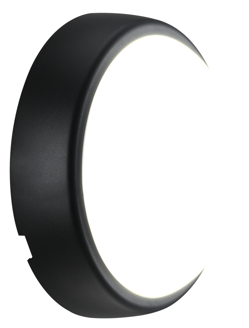 Luceco Ext Residential - Exterior residential bulkhead round 450lumens with white or black bezel