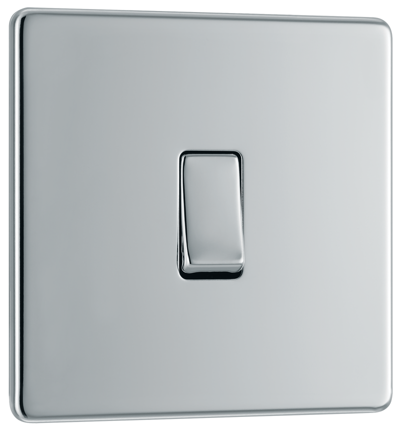 BG Electrical Flatplate Screwless Polished Chrome - Intermediate switch