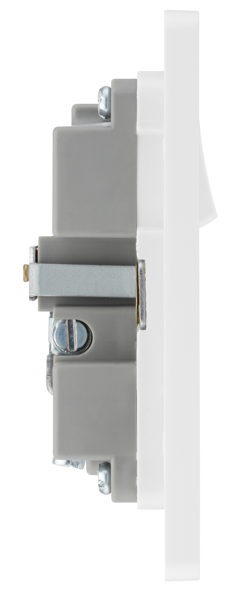BG Electrical Evolve Brushed Steel - Single, switched, single pole, with 1 x USB A + 1 x USB C