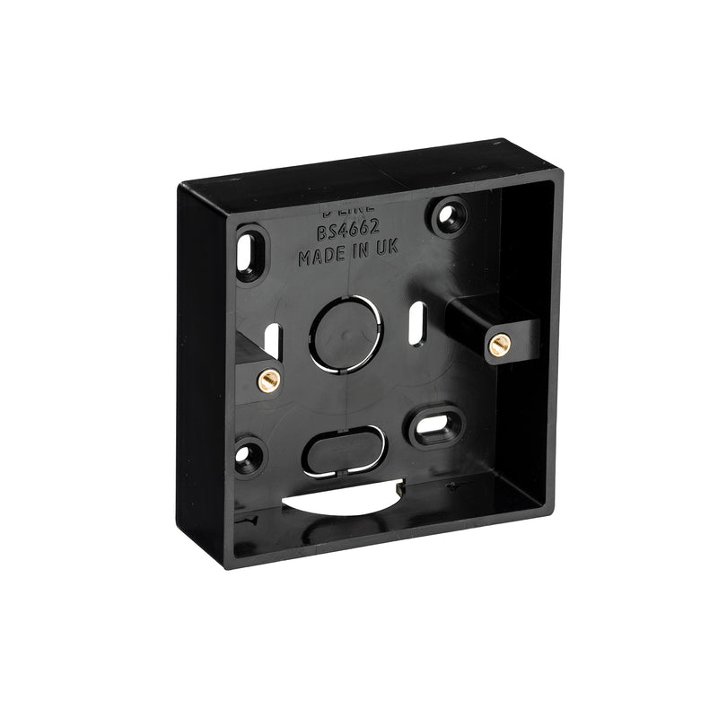D-Line Trunking - Single Surface Box, Black - 28mm depth
